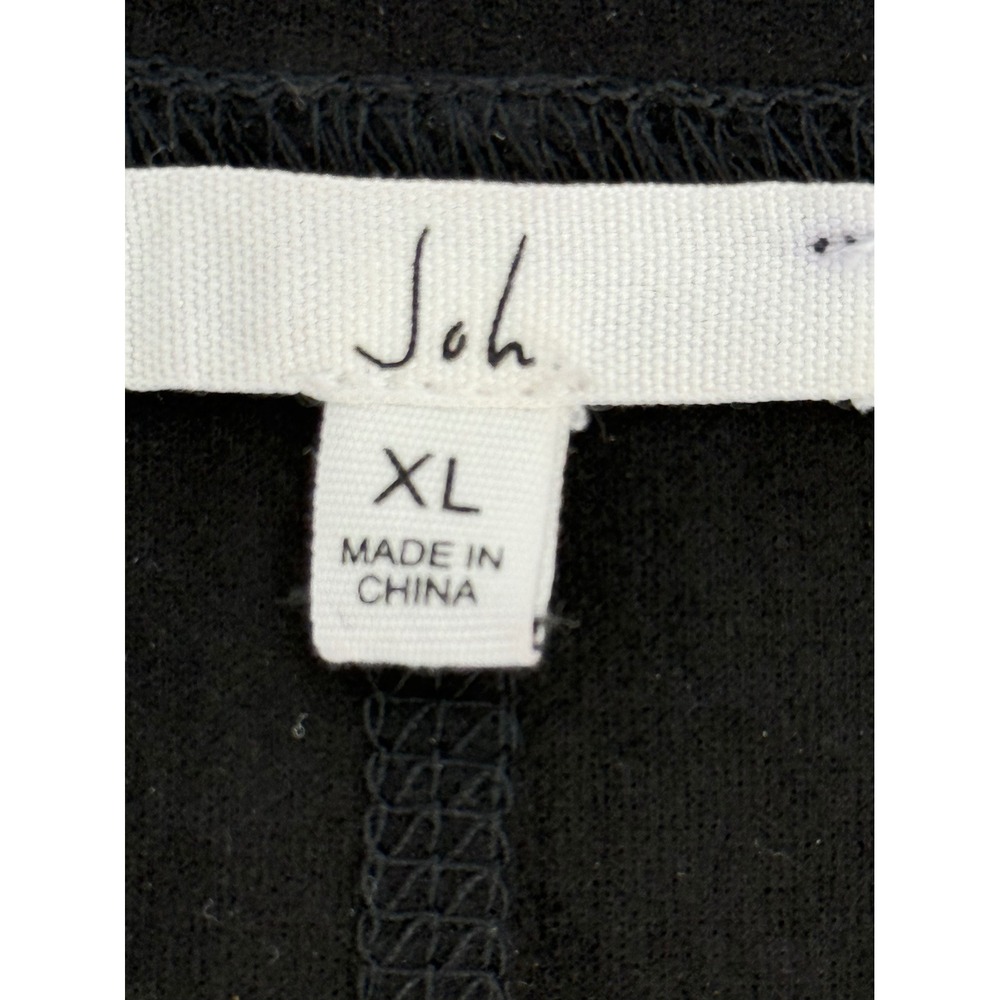 Joh Womens Black Faux Suede Short Sleeve Seam Detail Shift Dress Sz XL - Picture 7 of 8
